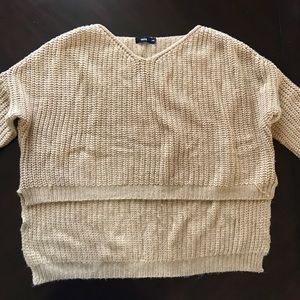 Camel Colored Nasty Gal uneven hem sweater S/M